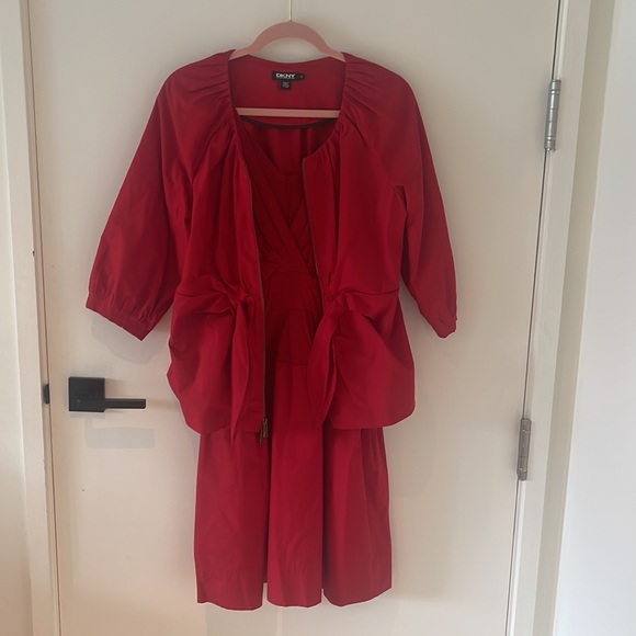 DKNY - Matching red dress and jacket - size 6/8 Vintage - Picture 4 of 6
